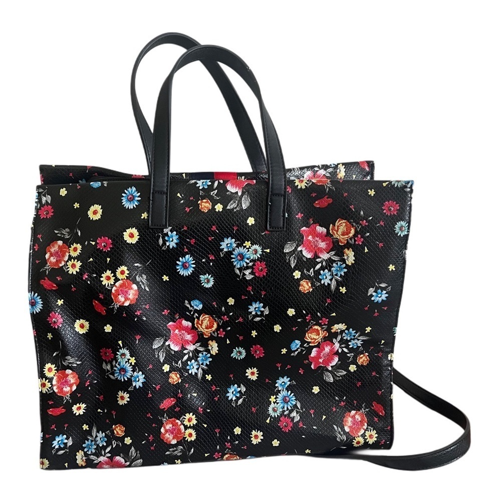 Moda Luxe Colorful Floral Preppy Large Satchel Handbag - Picture 2 of 16